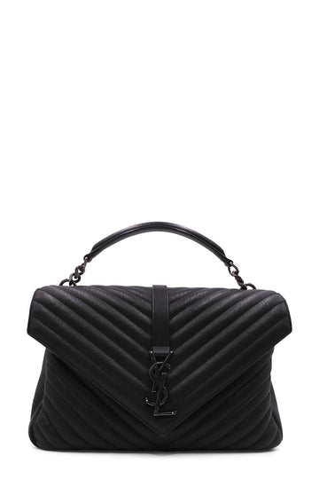 Large Monogram College Bag Dark Grey with Silver Hardware