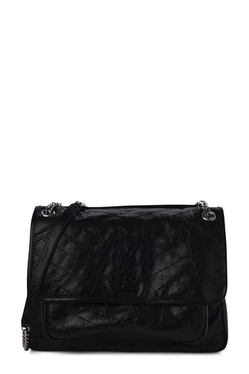 Large Niki Black with Silver Hardware