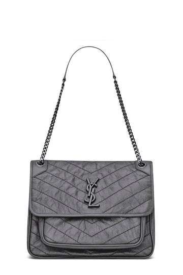 Large Niki Grey with Silver Hardware
