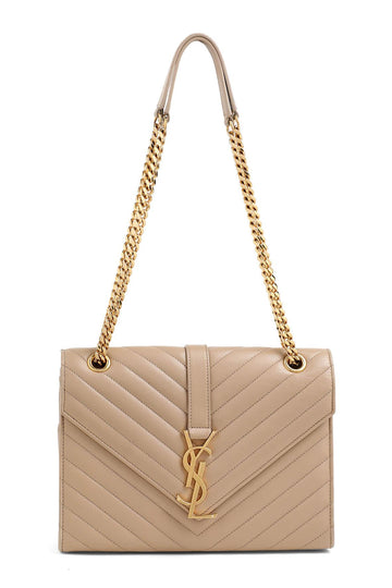 Medium Matelasse Monogram Envelope Bag Dark Beige