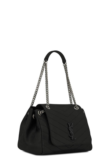 Medium Nolita Black with Silver Hardware