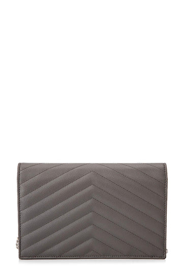 Monogram Chain Wallet Grey with Silver Hardware
