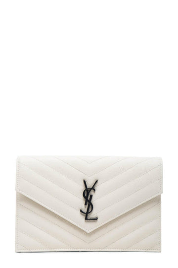 Monogram Chain Wallet Cream with Black Hardware