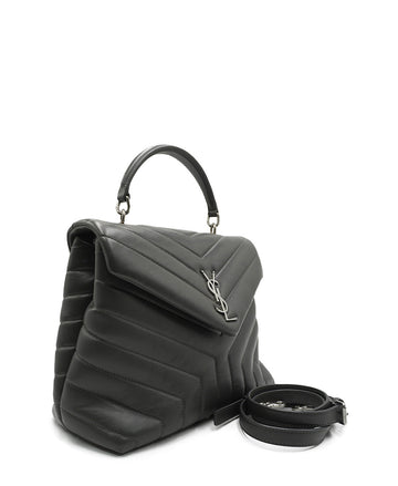 Small Quilted "Y" LouLou Shoulder Bag Grey