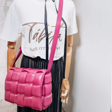 Padded Cassette Leather Shoulder Violet Bag