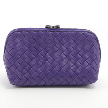 Pouch in Purple Intrecciato Leather