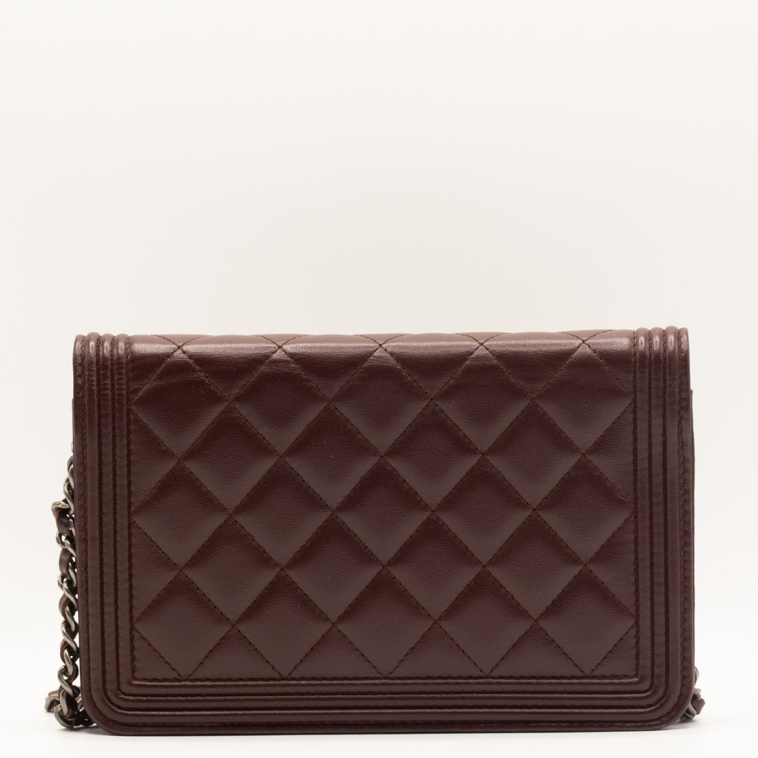 Boy WOC Clutch Burgundy Quilted Lambskin Leather