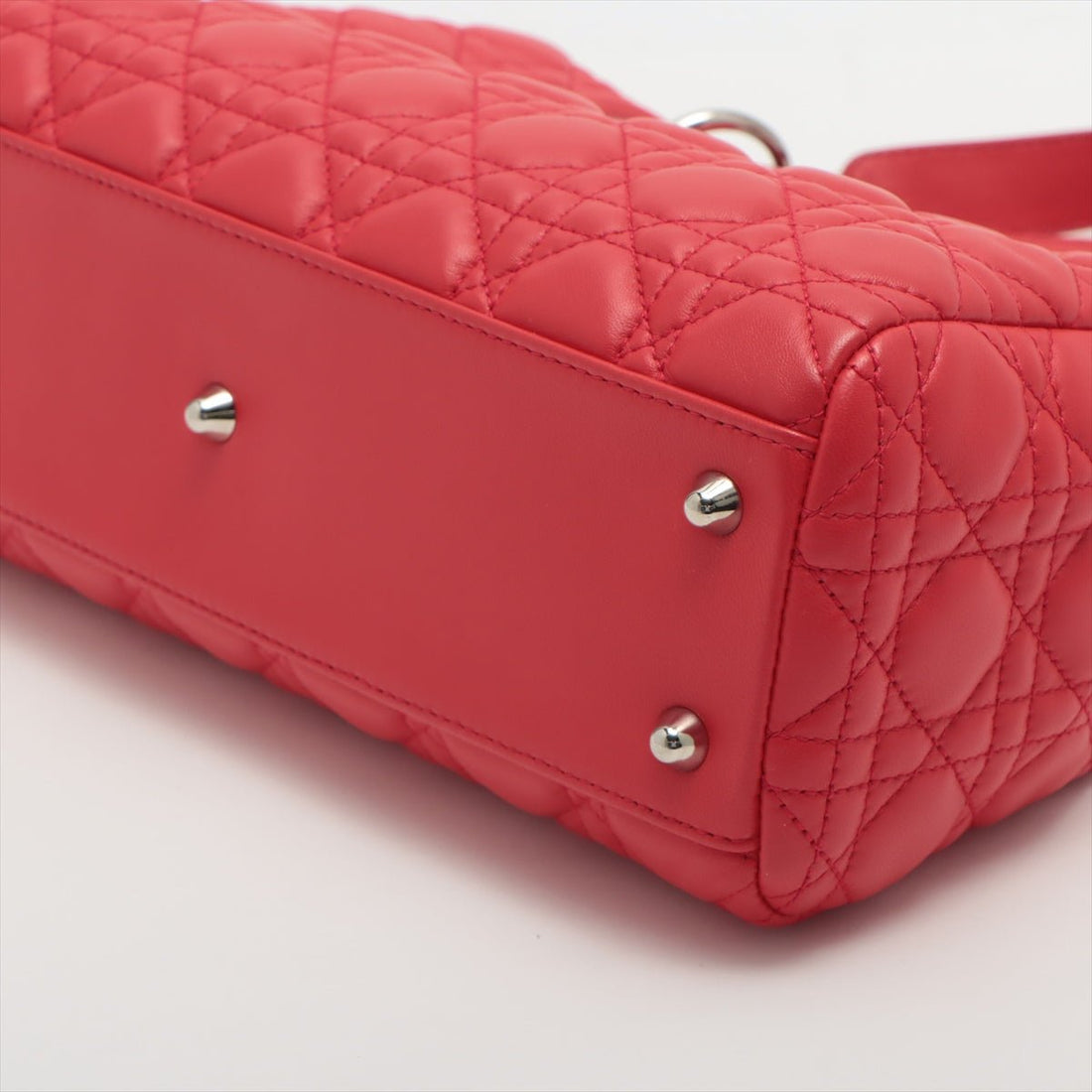Cannage Tote in Red Leather