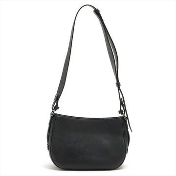 Saddle Soft Bag Black Grained Leather