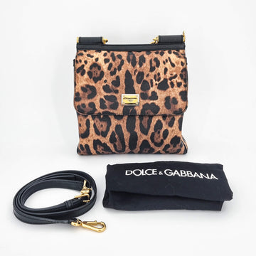 Dolce e Gabbana Black & Brown Leopard Print Sicily