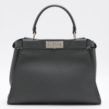 Peekaboo Regular Selleria Leather 2-way Grey