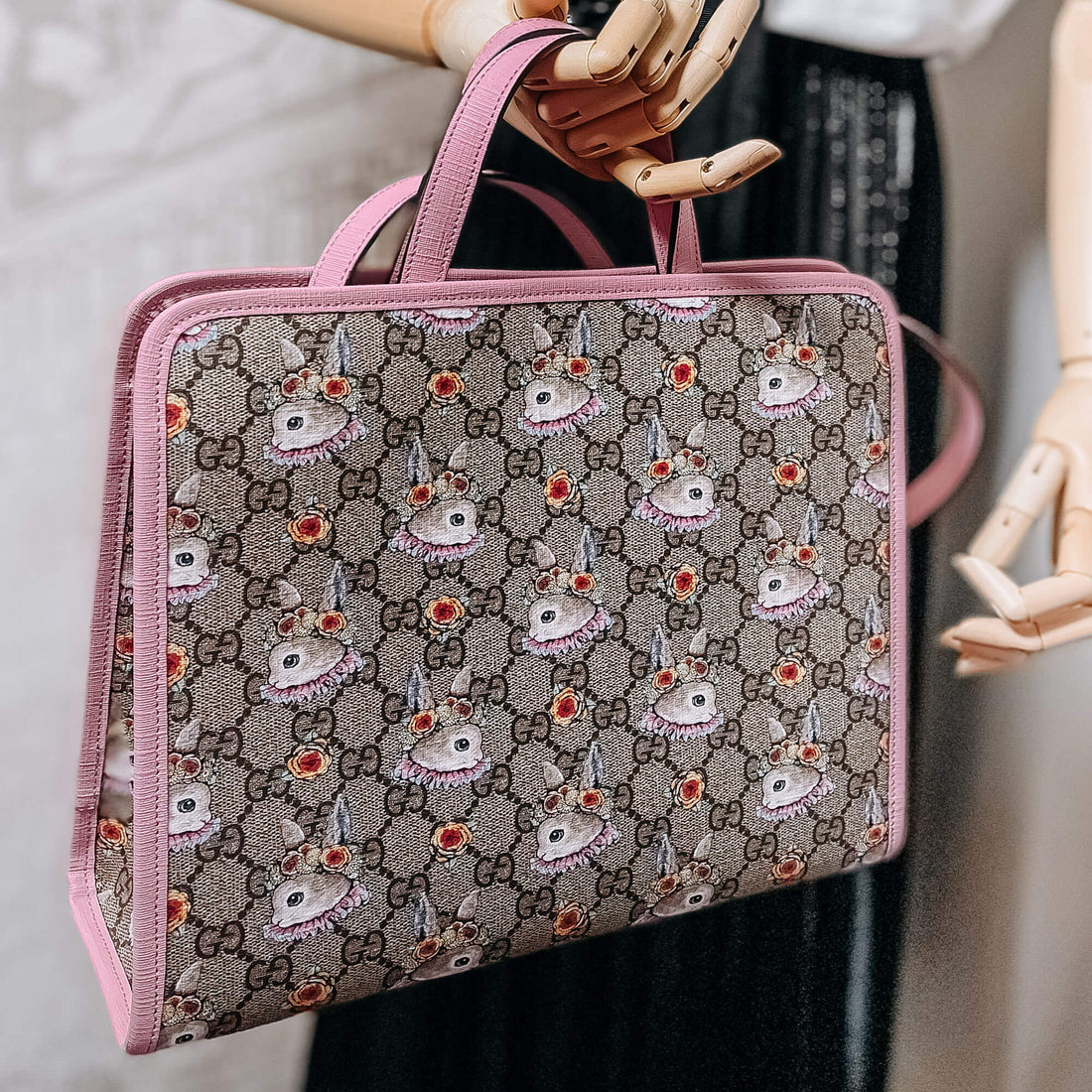 Children's GG Supreme Canvas Higuchi Yuko Pink Tote