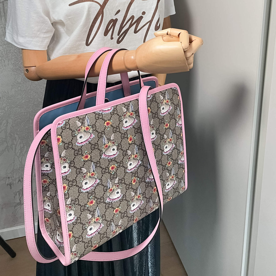 Children's GG Supreme Canvas Higuchi Yuko Pink Tote