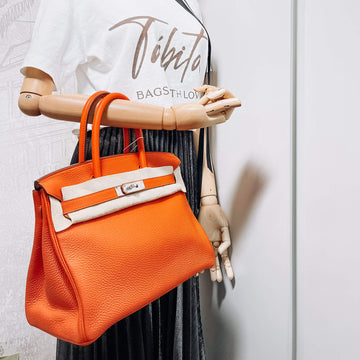 Birkin 30 Taurillon Clemence Feu Silver Hardware