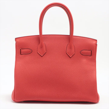 Birkin 30 Taurillon Clemence Rouge Coeur Silver Hardware