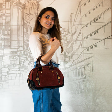 Bowler Rust Suede Havane Stamped Trunk