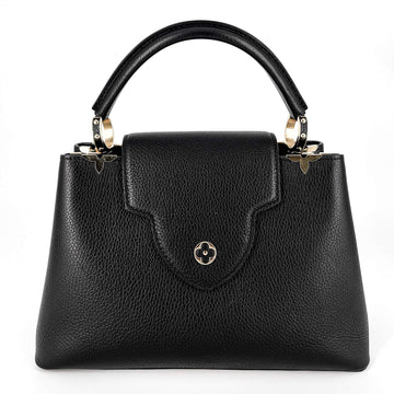 Capucines MM Crown Black Leather