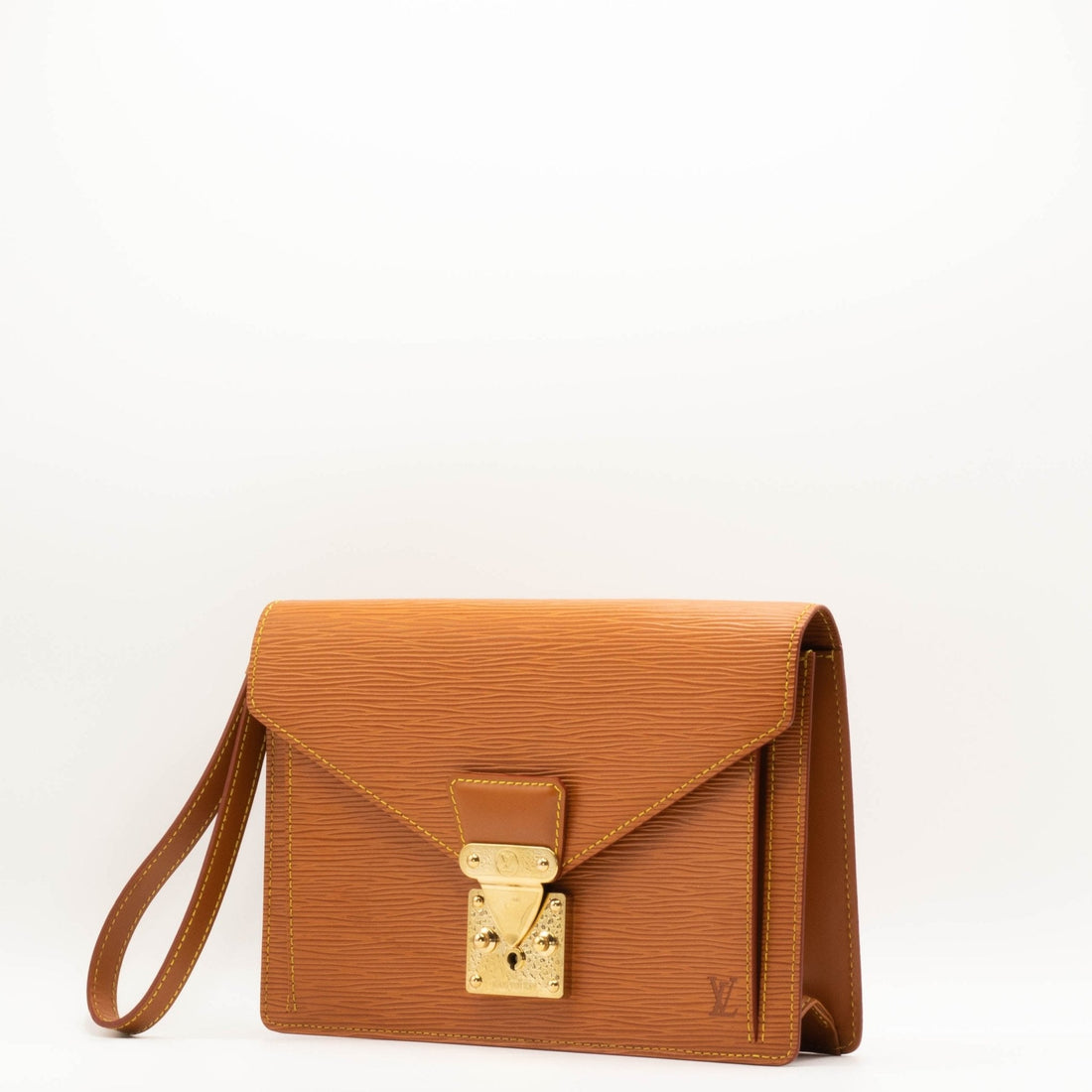 Epi Sellier Dragonne Clutch Brown  M52618