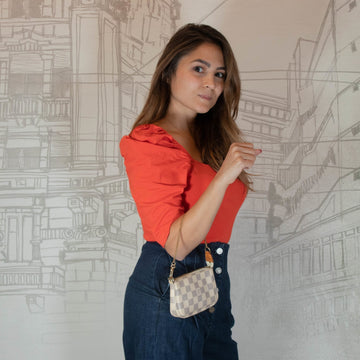 Mini Pochette Damier Azure N58010