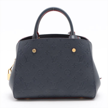 Montaigne BB Monogram Blue Leather