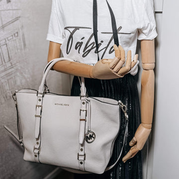 Bedford Legacy Leather Tote Off-White Large