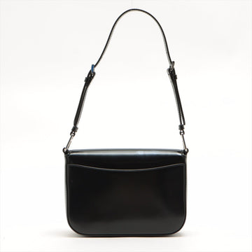 Brushed Leather Black Shoulder Bag