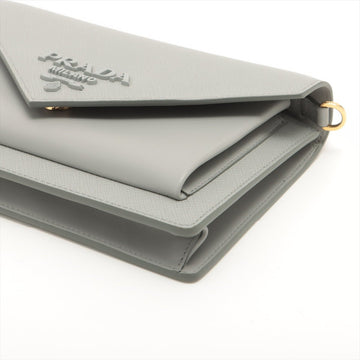 Envelope City Shoulder bag Grey Saffiano leather