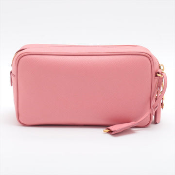 Front Pocket Crossboby in Pink Saffiano Leather