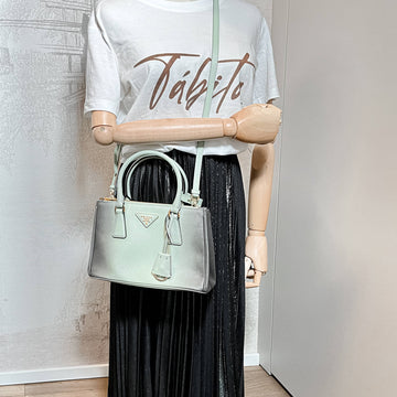 Galleria Small Saffiano Leather Ombré Light Green 2-Way Bag