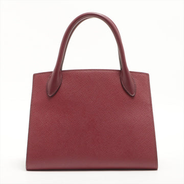 Monochrome Small Saffiano Leather Burgundy Bag