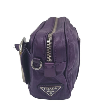 Purple leather cross-body