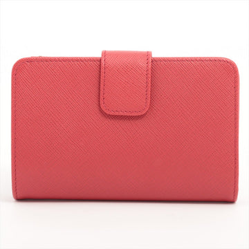 Saffiano Metal Leather Wallet Red