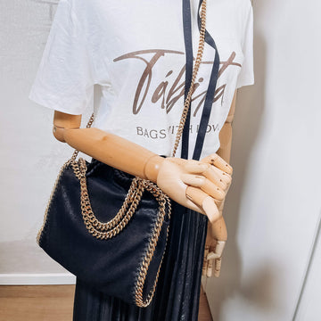 Falabella Mini Vegan Fabric Black Bag