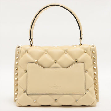 Rockstud Beige Leather 2-way
