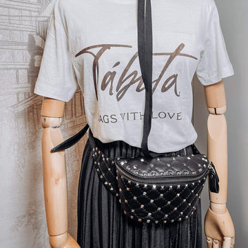Rockstud Leather Black Beltbag