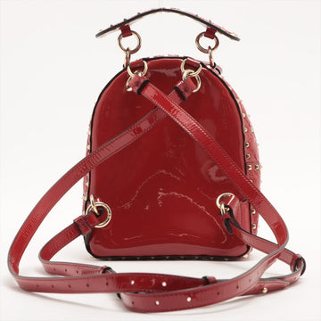 Rockstud Mini Backpack in Red Patent Leather
