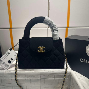 Makersluxe - Shiny Shopping Velvet Bag Black