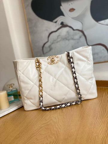 Makersluxe - Shiny Large Shopping Bag White