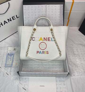 Makersluxe - Large Shopping Tote Bag Calfskin White