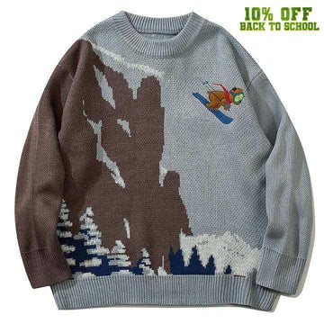 Makersluxe® Retro Knit Sweater Ski Bear