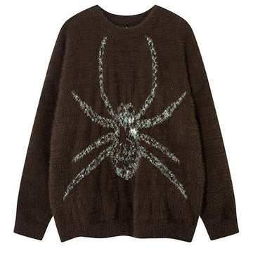 Makersluxe® Casual Knitted Sweater Embroidery Spider