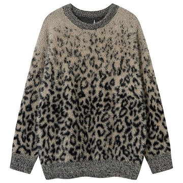 Makersluxe® Mohair Knit Sweater Full Leopard