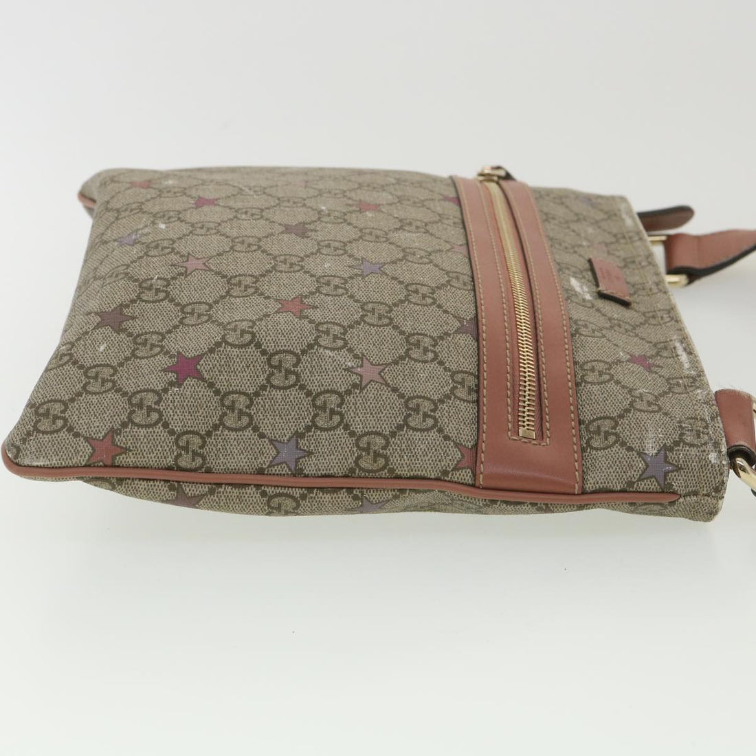GUCCI GG Canvas Star Shoulder Bag PVC Leather Beige Pink 295257 tb525