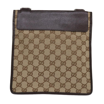 GUCCI GG Canvas Shoulder Bag Leather Beige 27639 tb691