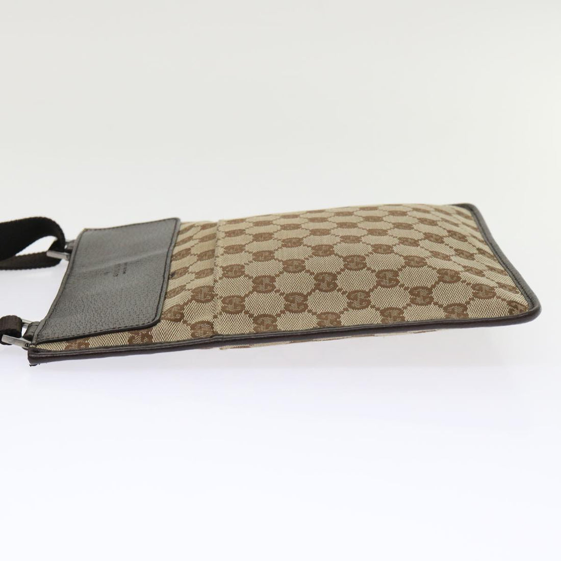 GUCCI GG Canvas Shoulder Bag Leather Beige 27639 tb691