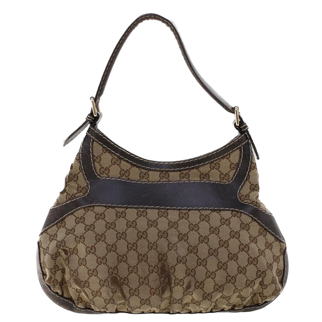 GUCCI GG Canvas Shoulder Bag Leather 2Set Beige Black tb736