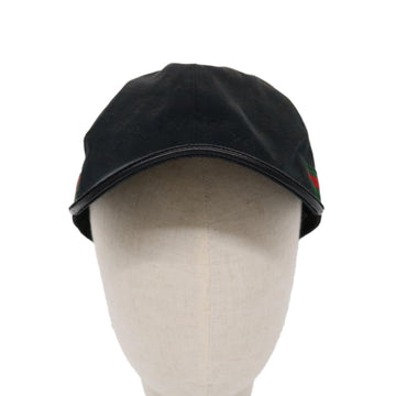 GUCCI GG Canvas Web Sherry Line Cap XL Black Red Green 200035 tb739