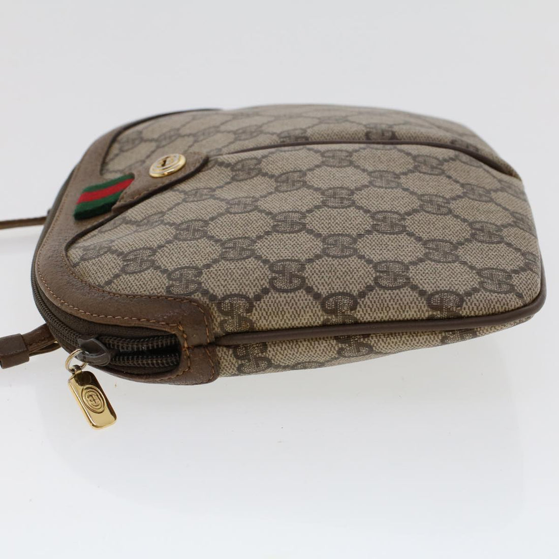GUCCI GG Canvas Web Sherry Line Shoulder Bag Beige Red Green tb748