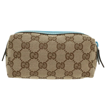 GUCCI GG Canvas Pouch Beige Light Blue 29596 tb831