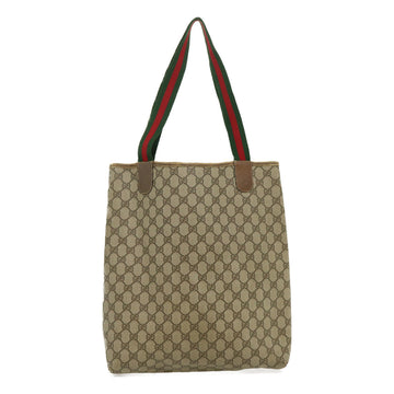 GUCCI Web Sherry Line GG Canvas Tote Bag Red Green Brown th2640